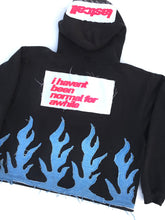 Load image into Gallery viewer, FADED BLACK FLAME HOODIE