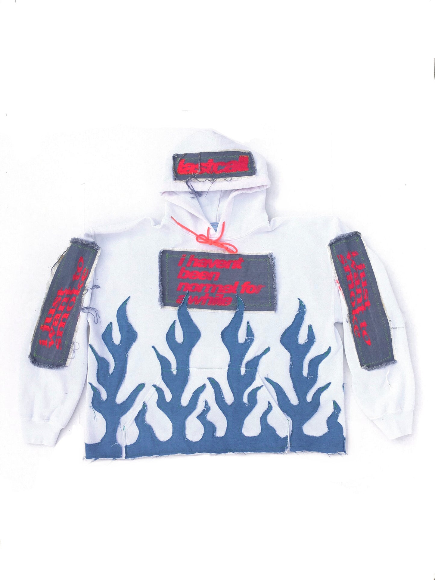 WHITE FLAME HOODIE