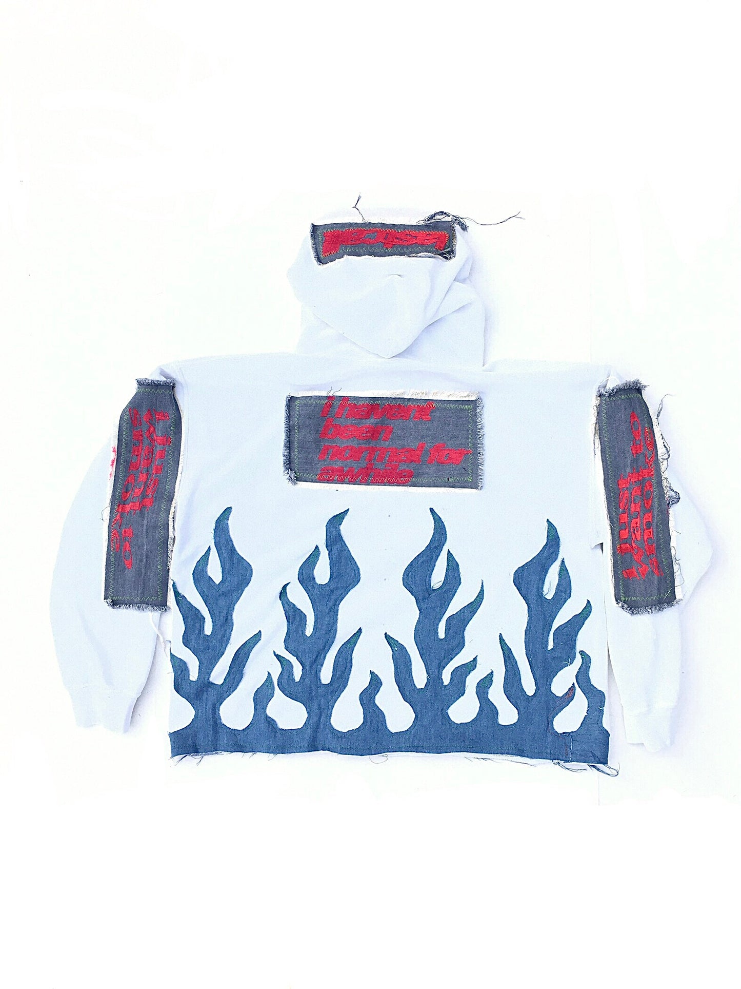 WHITE FLAME HOODIE