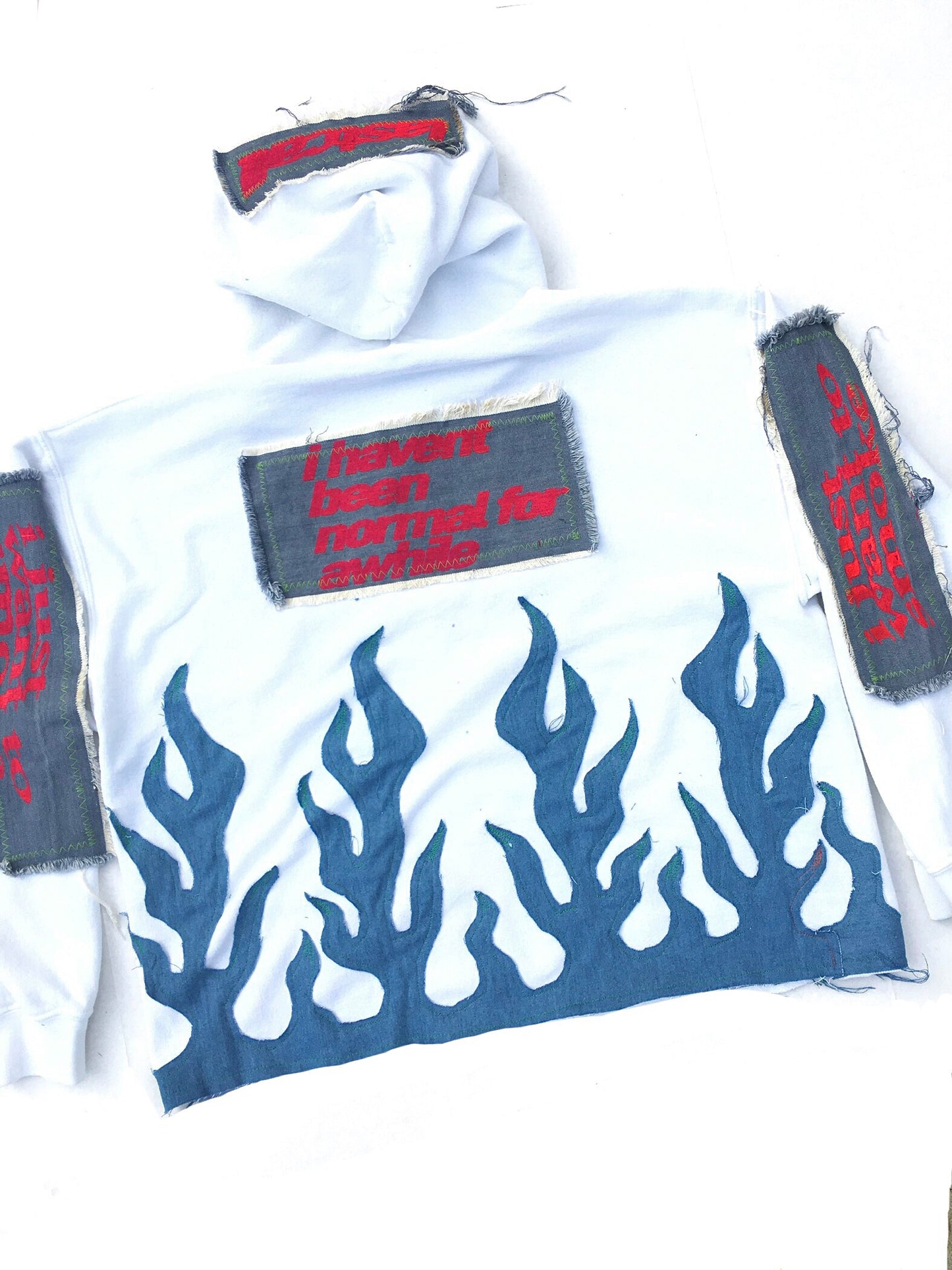 WHITE FLAME HOODIE