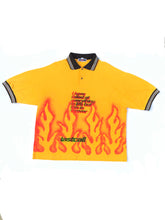 Load image into Gallery viewer, MUSTARD POLO AIRBRUSH FLAME SHIRT