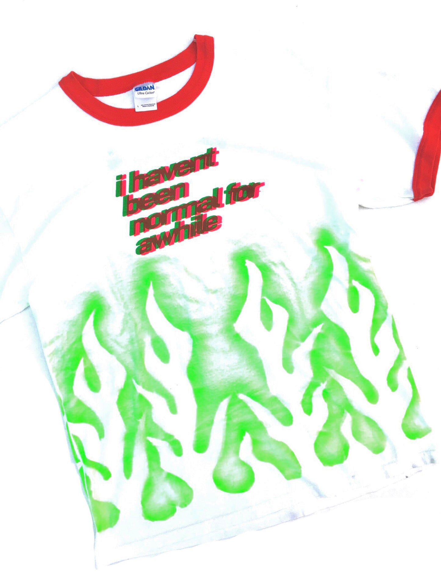 RED RINGER AIRBRUSH FLAME SHIRT