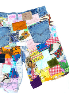 PATCHED UP DENIM SHORTS