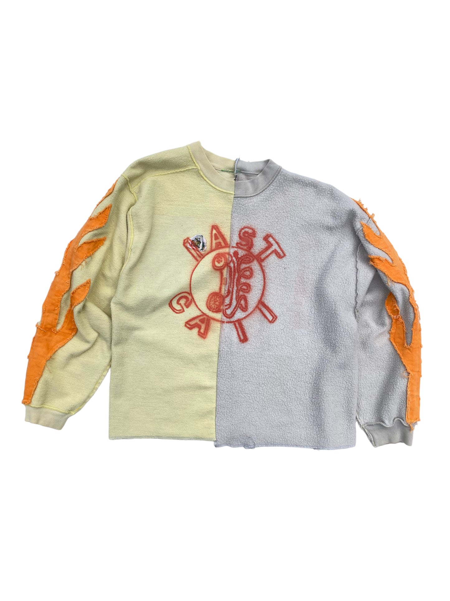 half and half inside out flame sweater 01