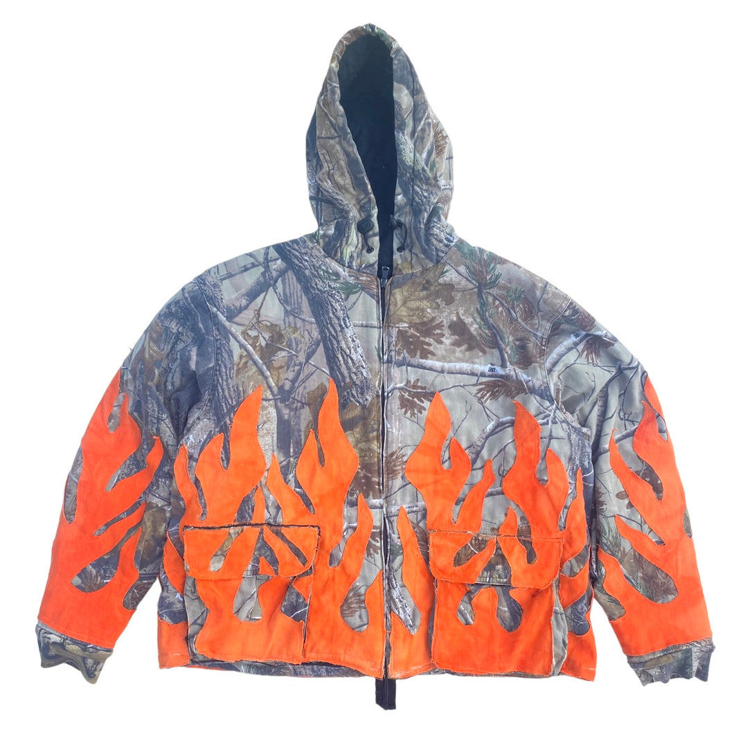 realtree camo flame jacket
