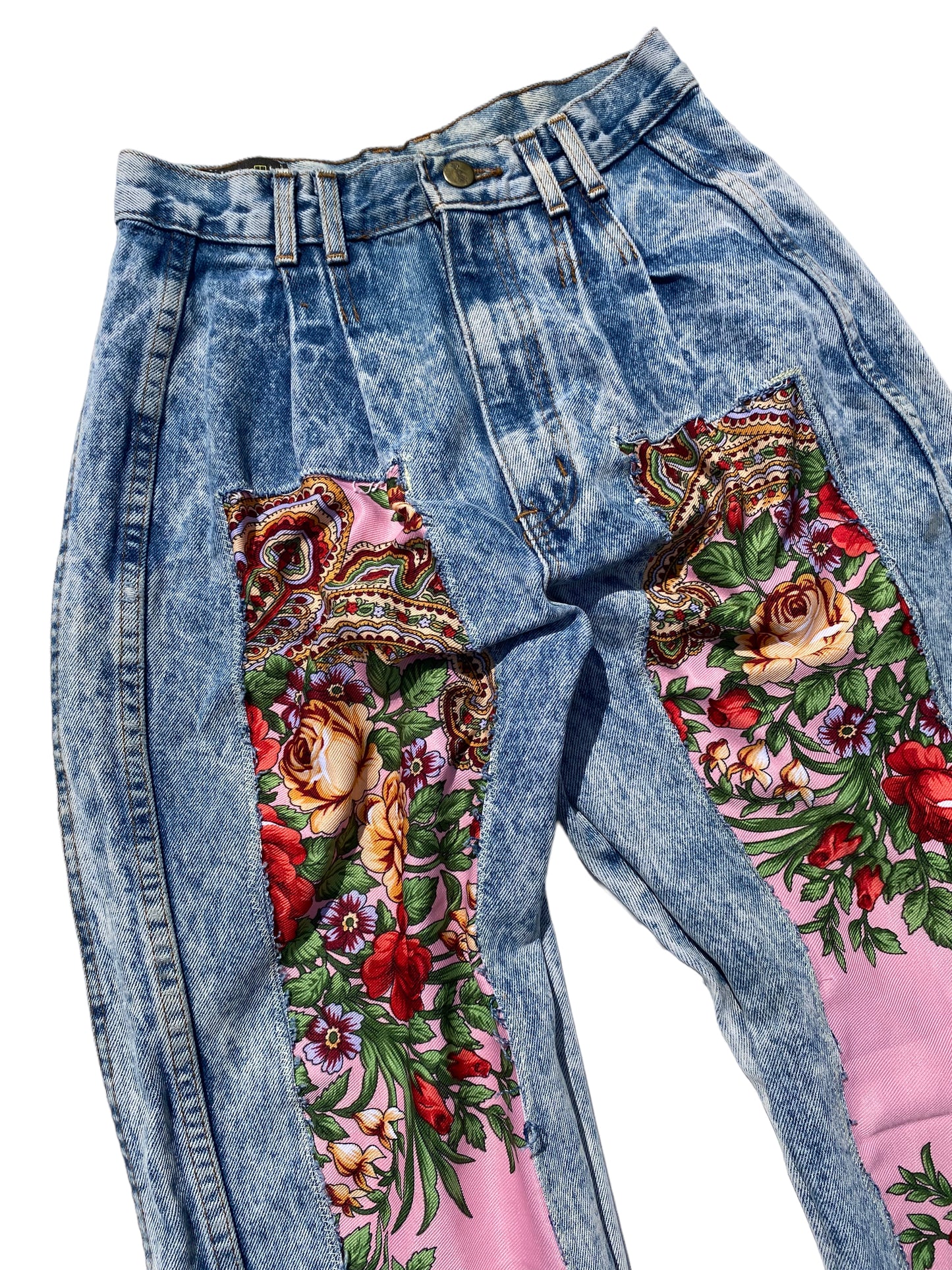floral acid wash jeans