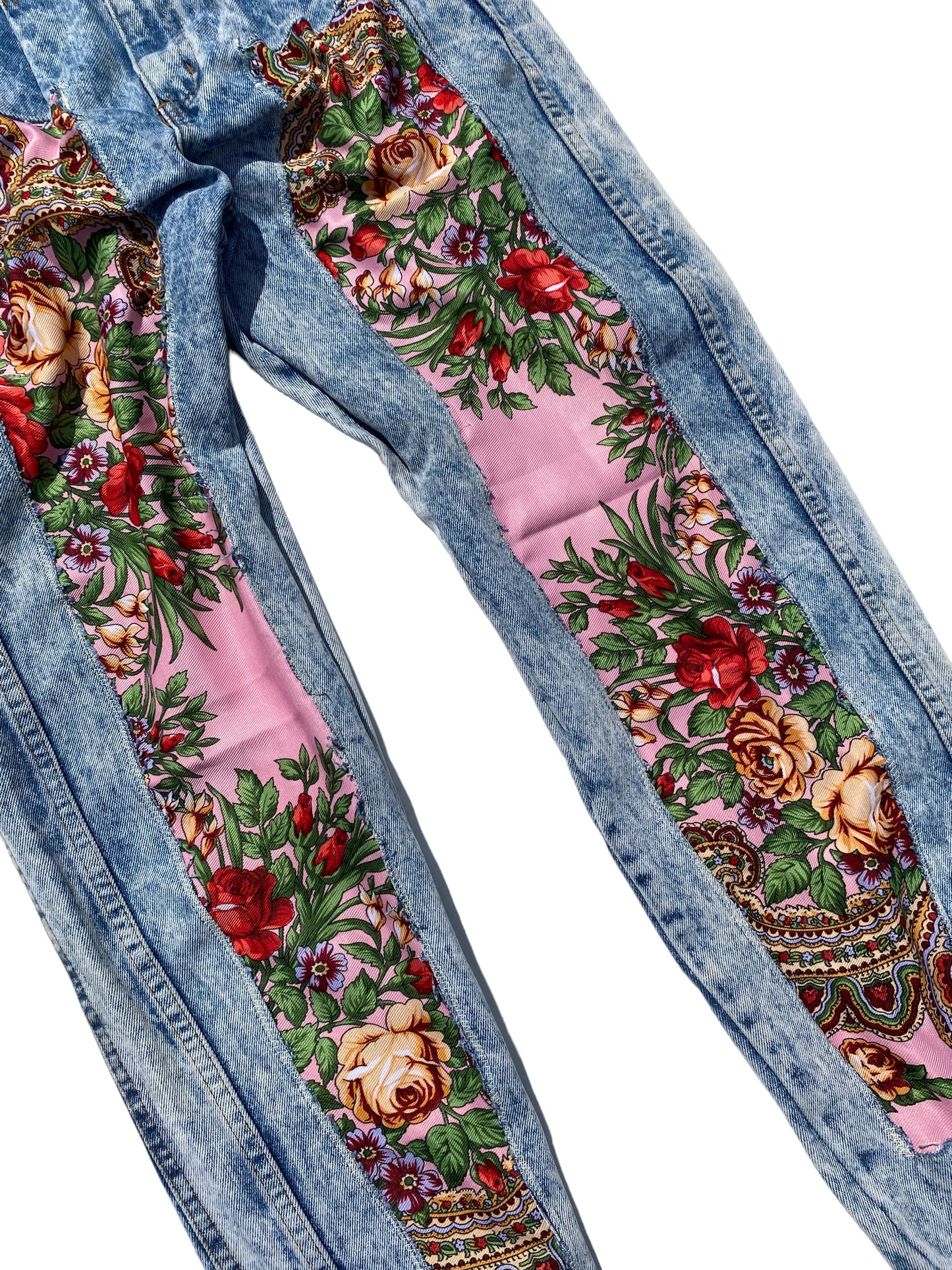 floral acid wash jeans