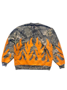Camo orange flame sweater
