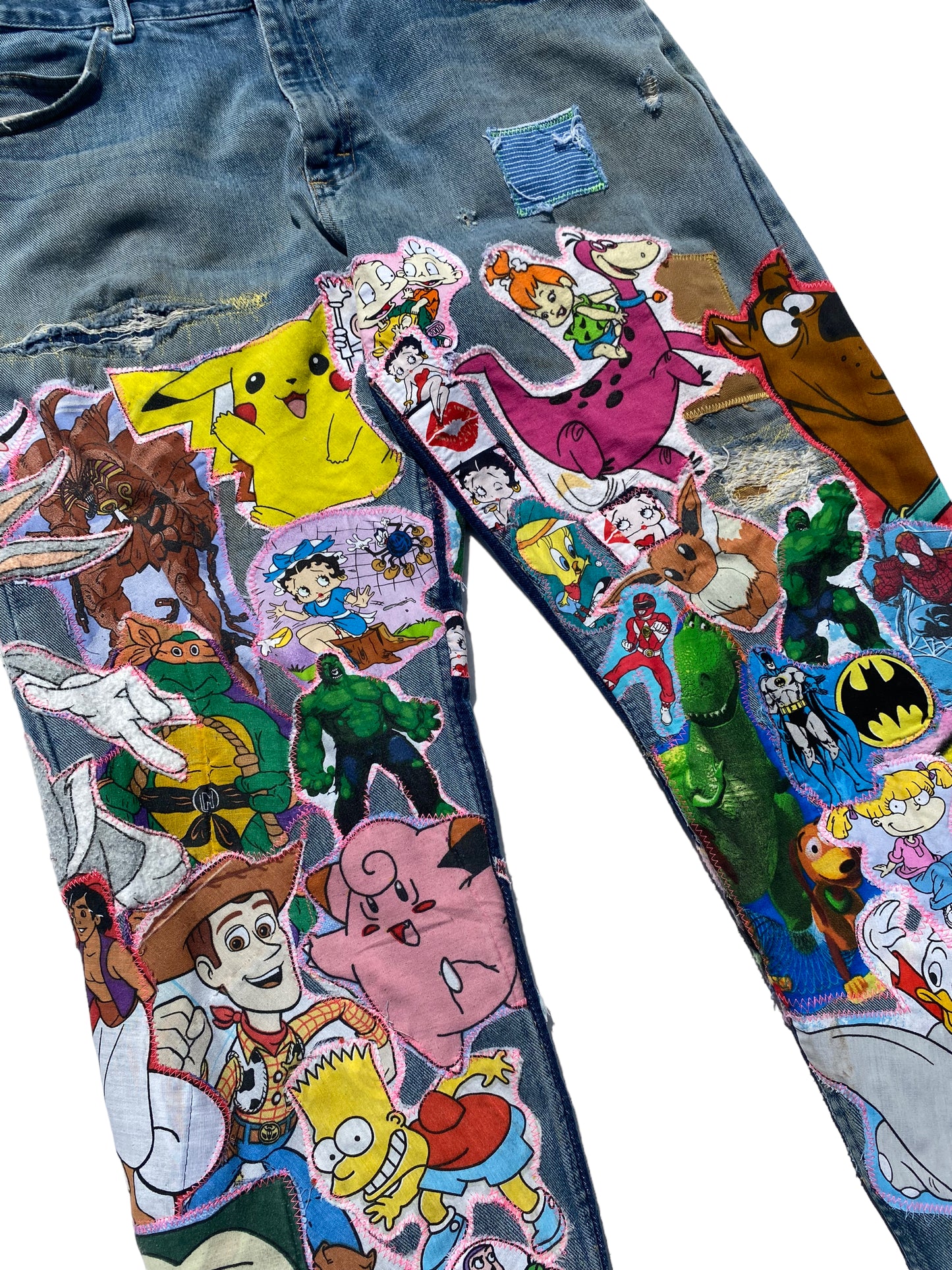cartoon denim jeans