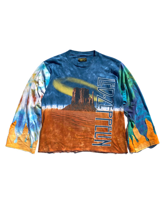 altered led zeppelin tie dye longsleeve tee