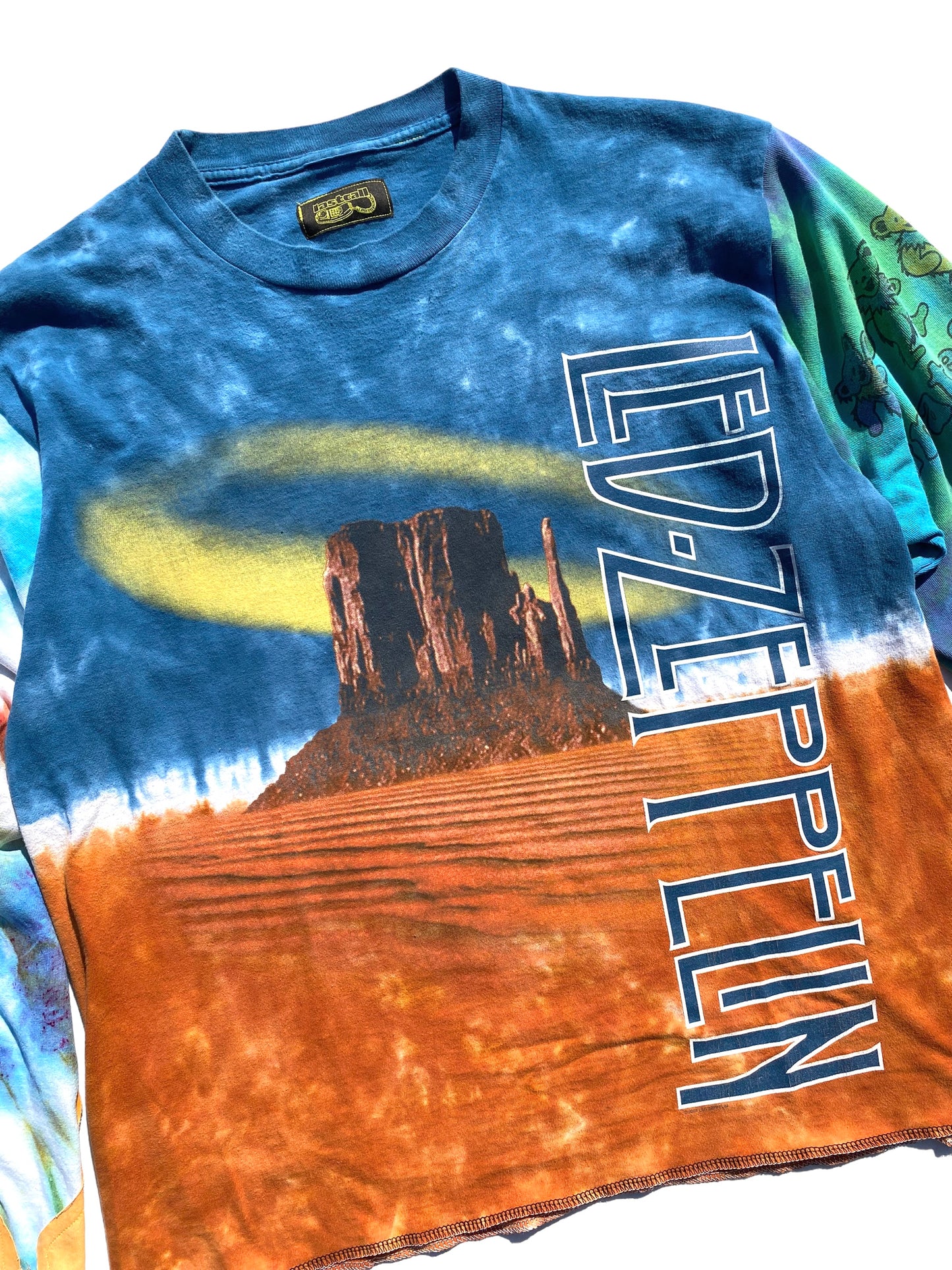 altered led zeppelin tie dye longsleeve tee