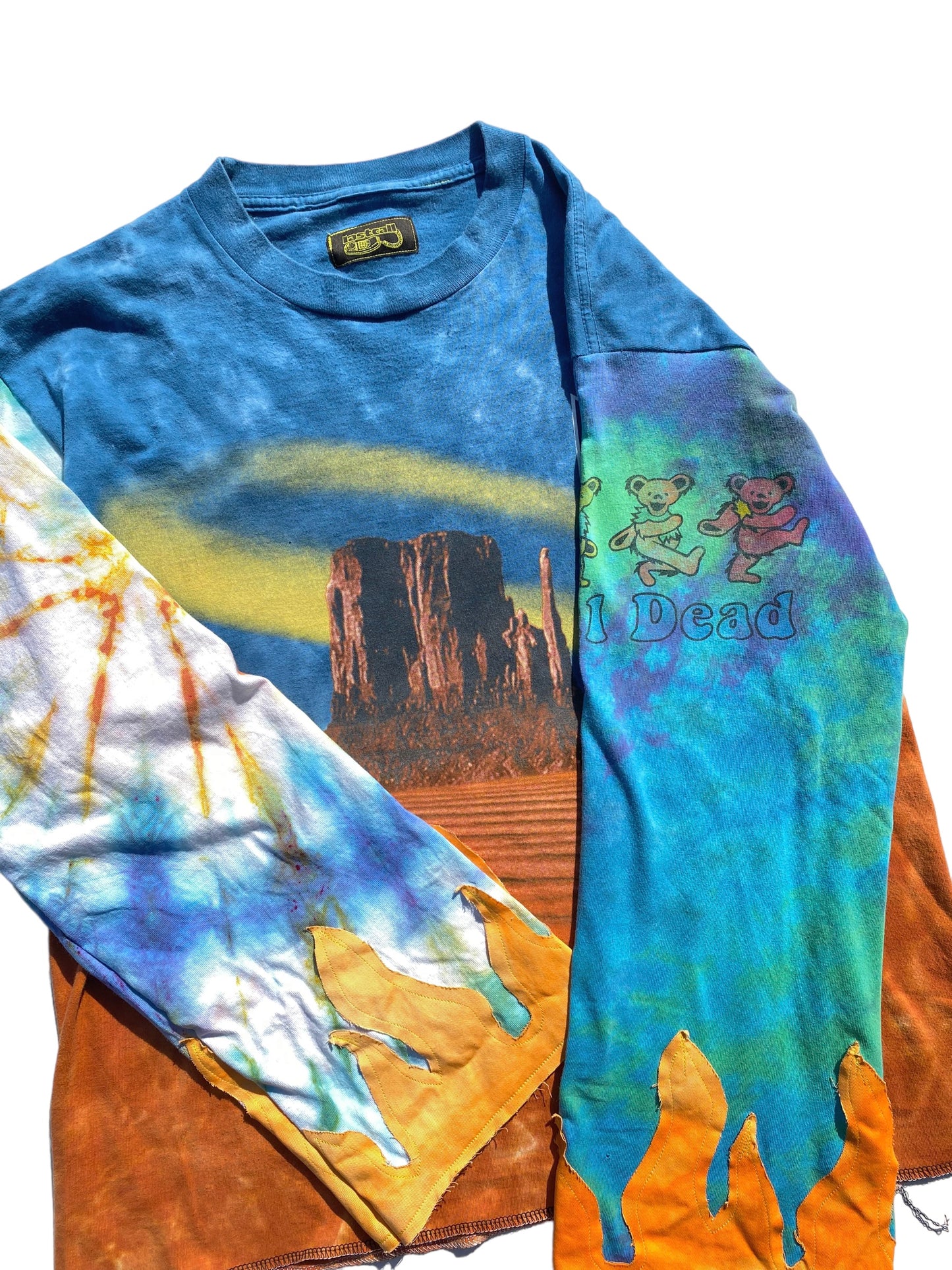 altered led zeppelin tie dye longsleeve tee