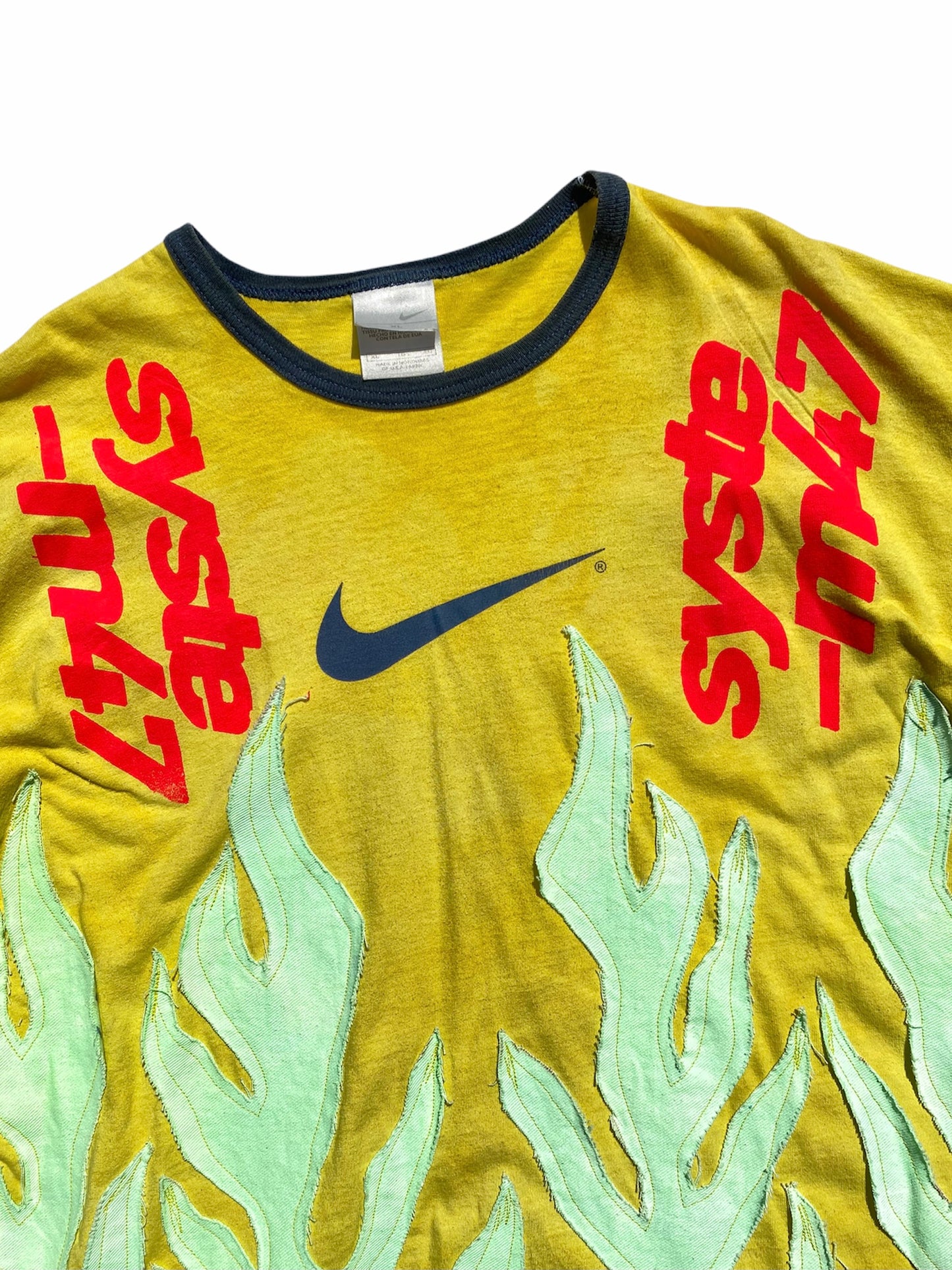 NIKE GREEN FLAME TEE