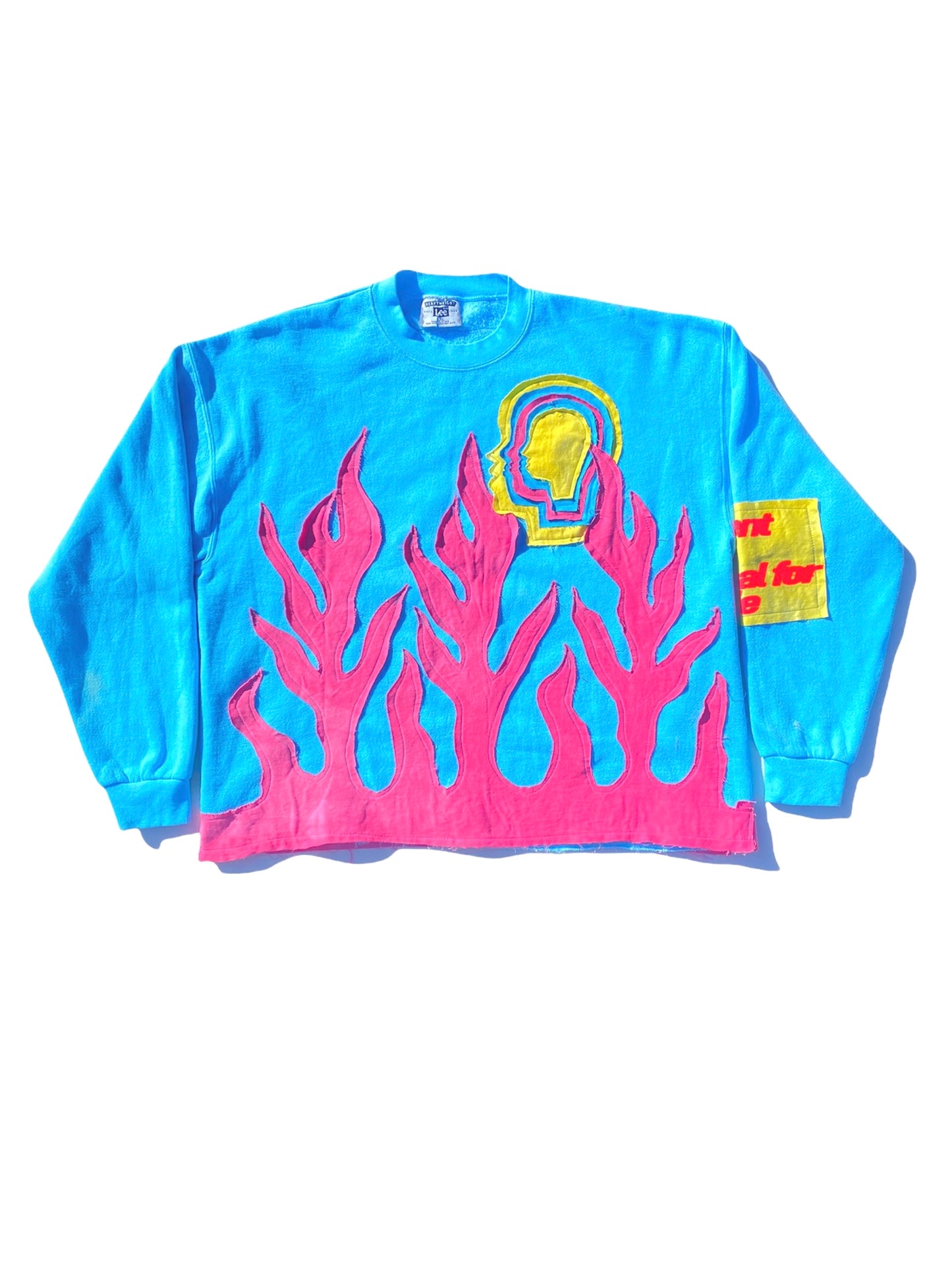 BLUE/PINK FLAME SWEATSHIRT