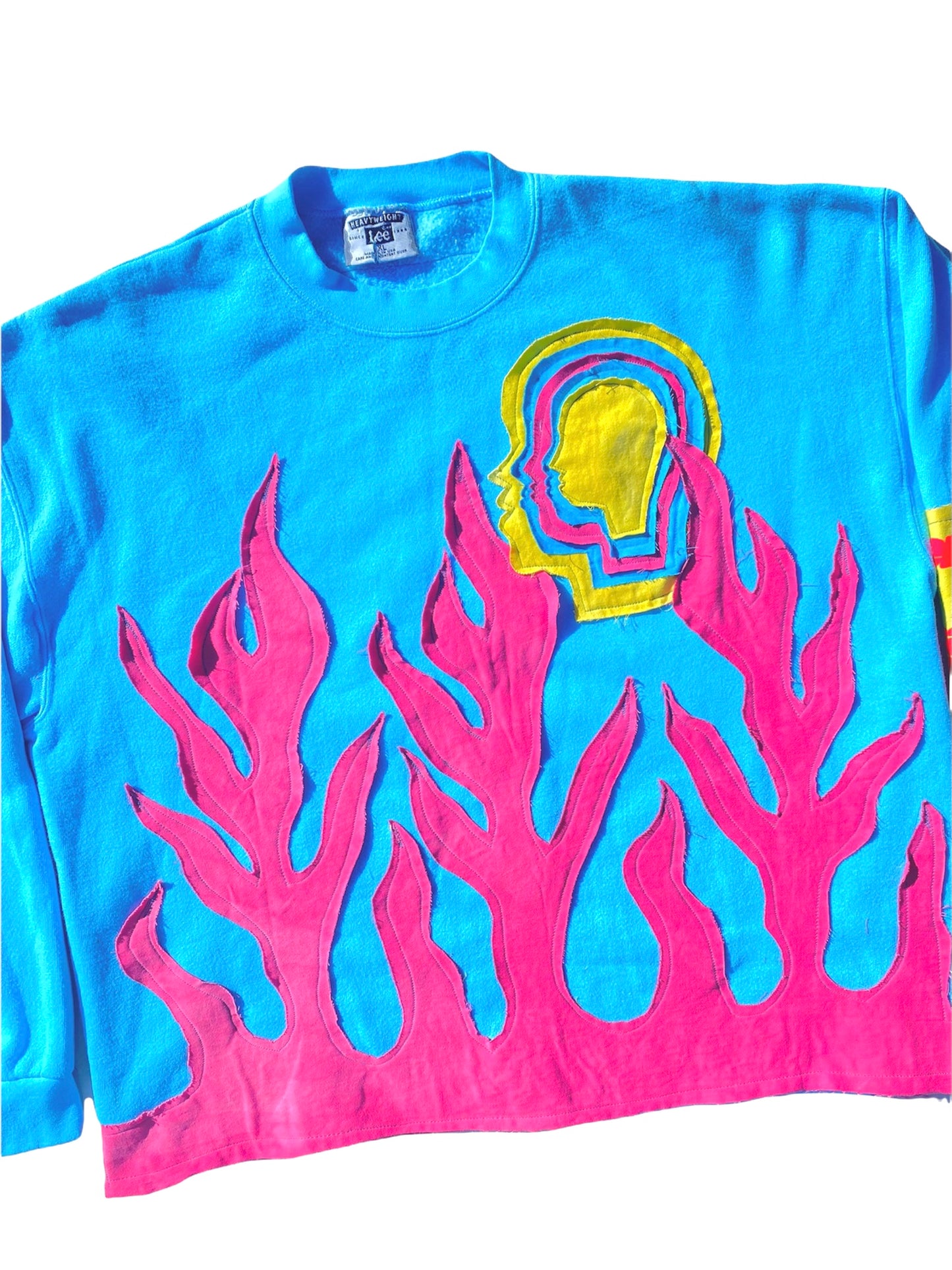 BLUE/PINK FLAME SWEATSHIRT