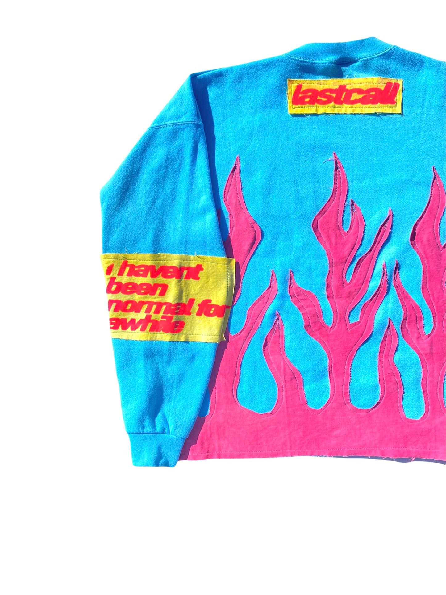 BLUE/PINK FLAME SWEATSHIRT