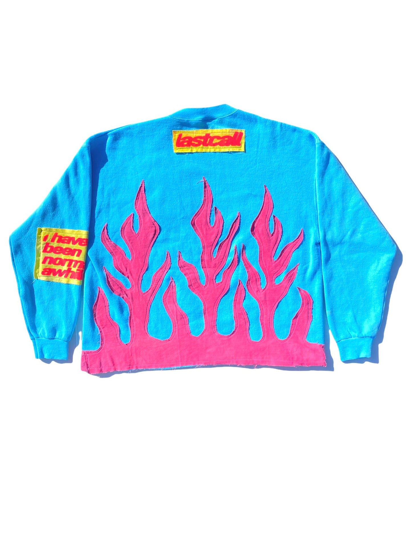 BLUE/PINK FLAME SWEATSHIRT