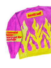 Load image into Gallery viewer, PINK/YELLOW FLAME SWEATSHIRT
