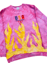 Load image into Gallery viewer, vtg pink guess flame sweater