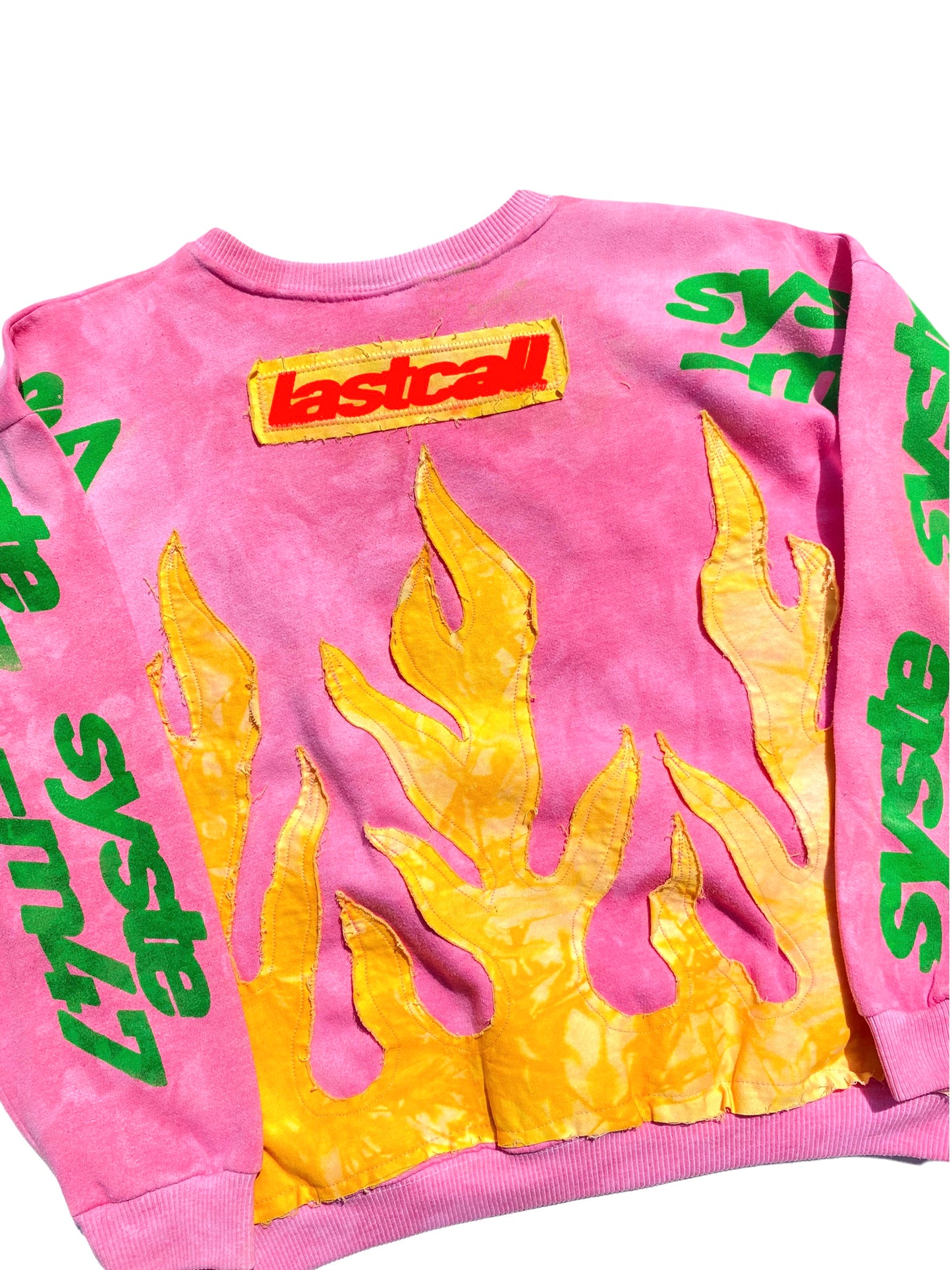 vtg hardrock dyed pink flame sweater