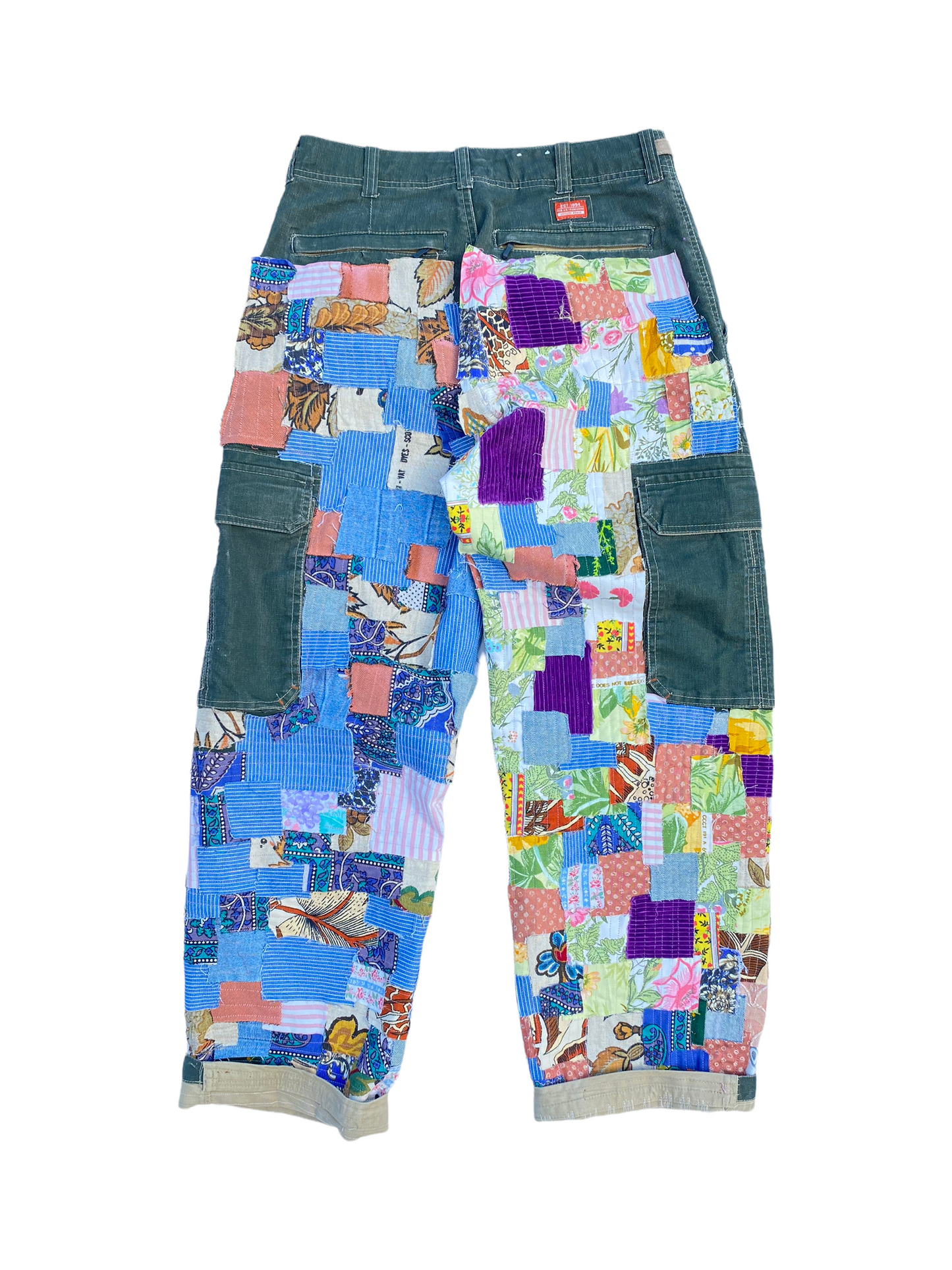 all over floral patch cargo pants