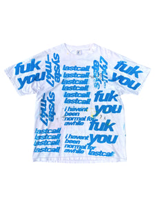 all over screen printed tee