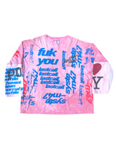 Load image into Gallery viewer, all over screen printed pink longsleeve shirt