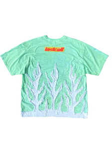 father steve dyded green flame tee