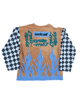 Load image into Gallery viewer, scooby denim flame longsleeve shirt