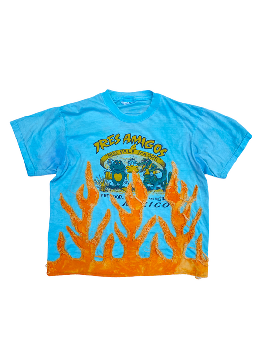 tres amigos orange flame tee