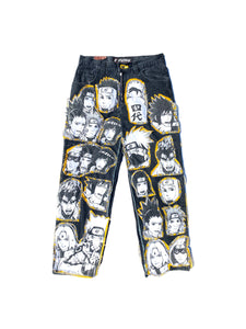 Naruto patched up fubu jeans (yellow)