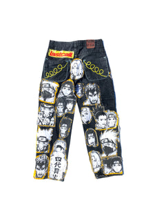 Naruto patched up fubu jeans (yellow)