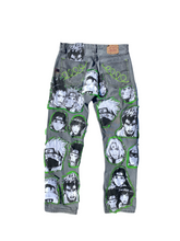 Load image into Gallery viewer, Naruto patched up levi jeans (green)