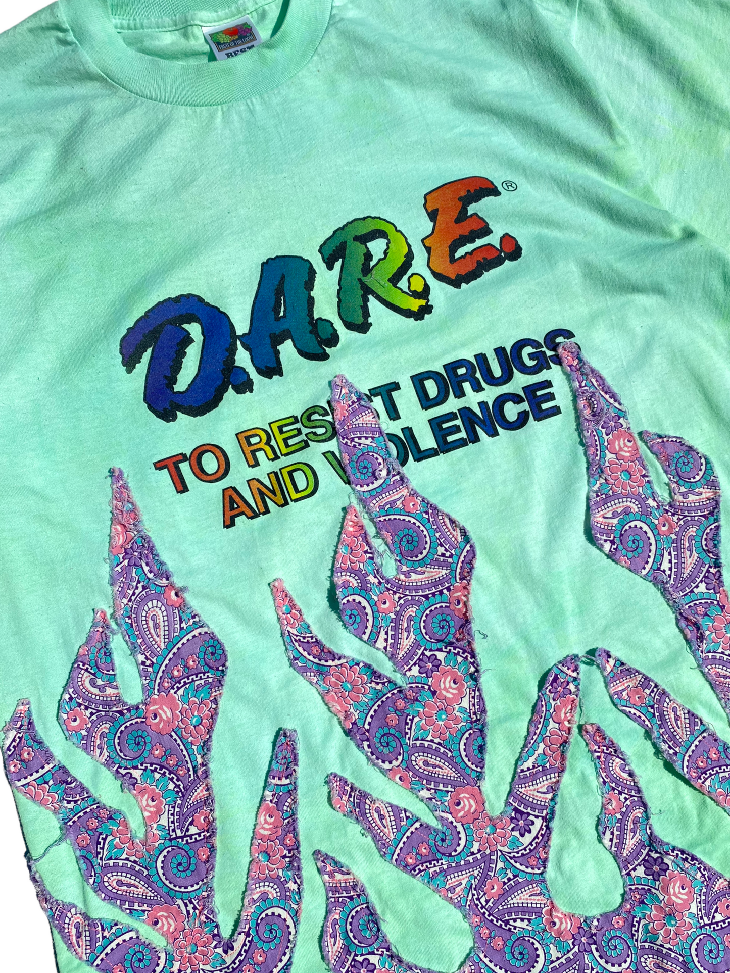 vtg dare floral flame tee