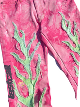Load image into Gallery viewer, pink acidwash flame jeans