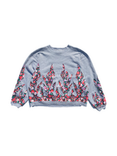 Load image into Gallery viewer, Grey vintage floral flame sweatshirt