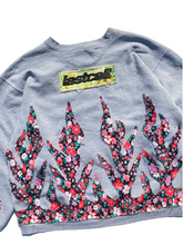 Load image into Gallery viewer, Grey vintage floral flame sweatshirt