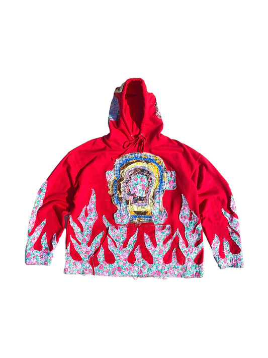 red head flame hoodie