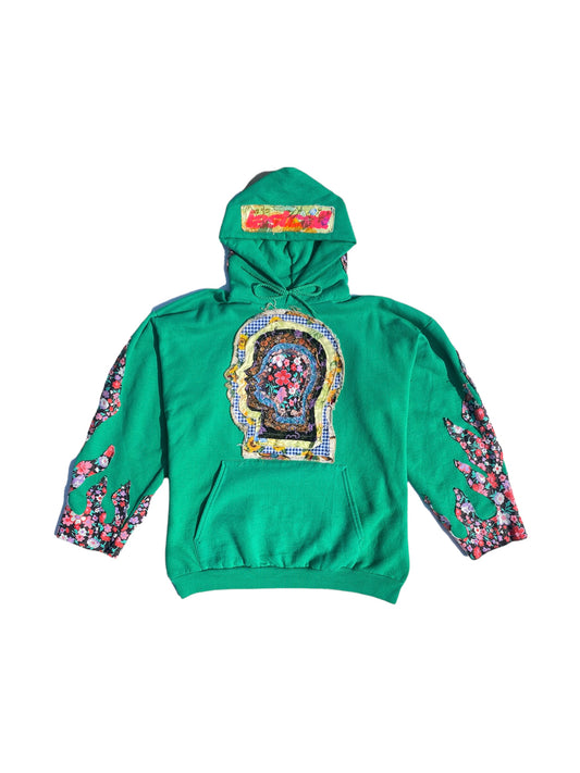 green head flame hoodie