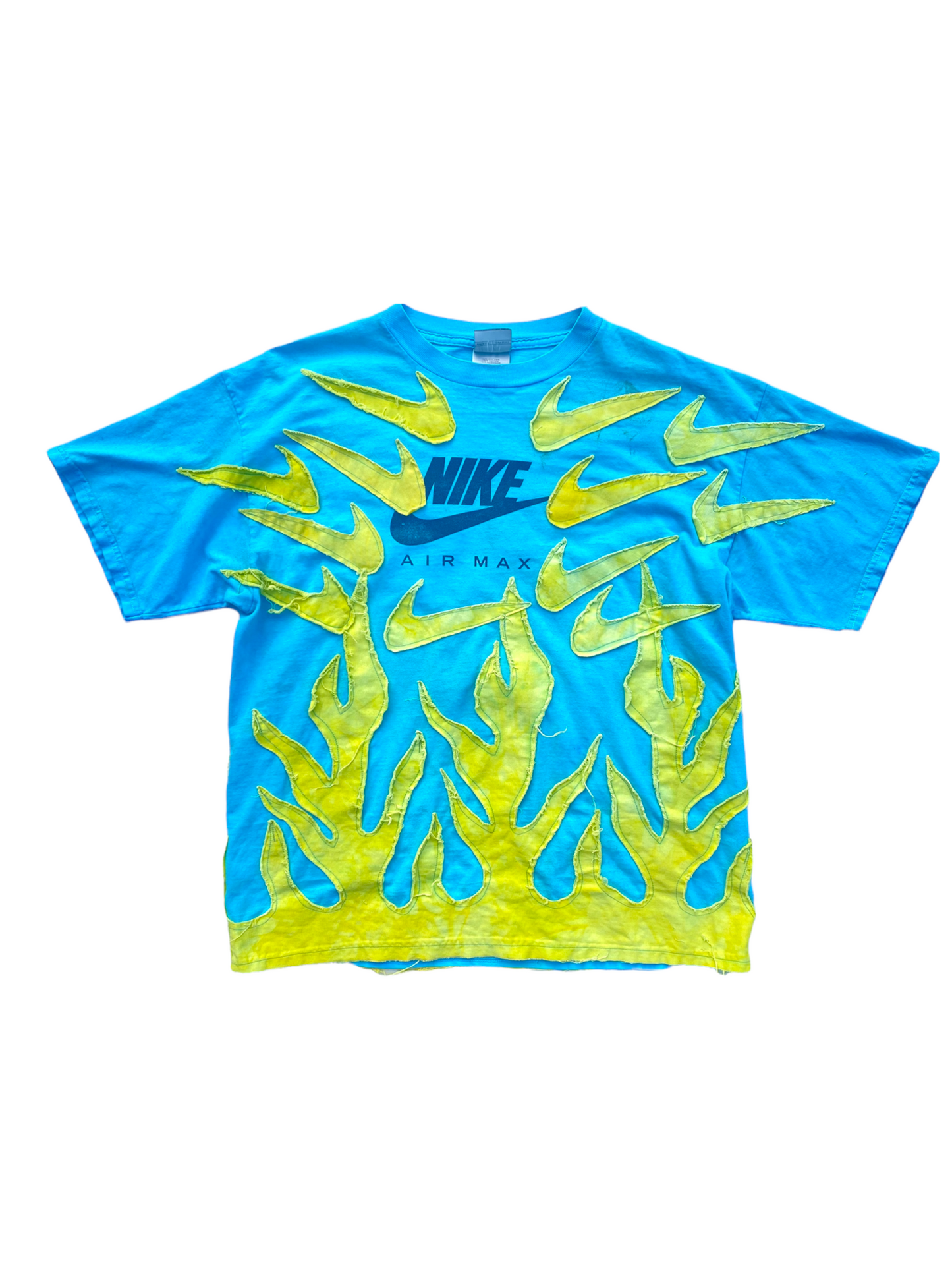 vtg nike yellow flame tee