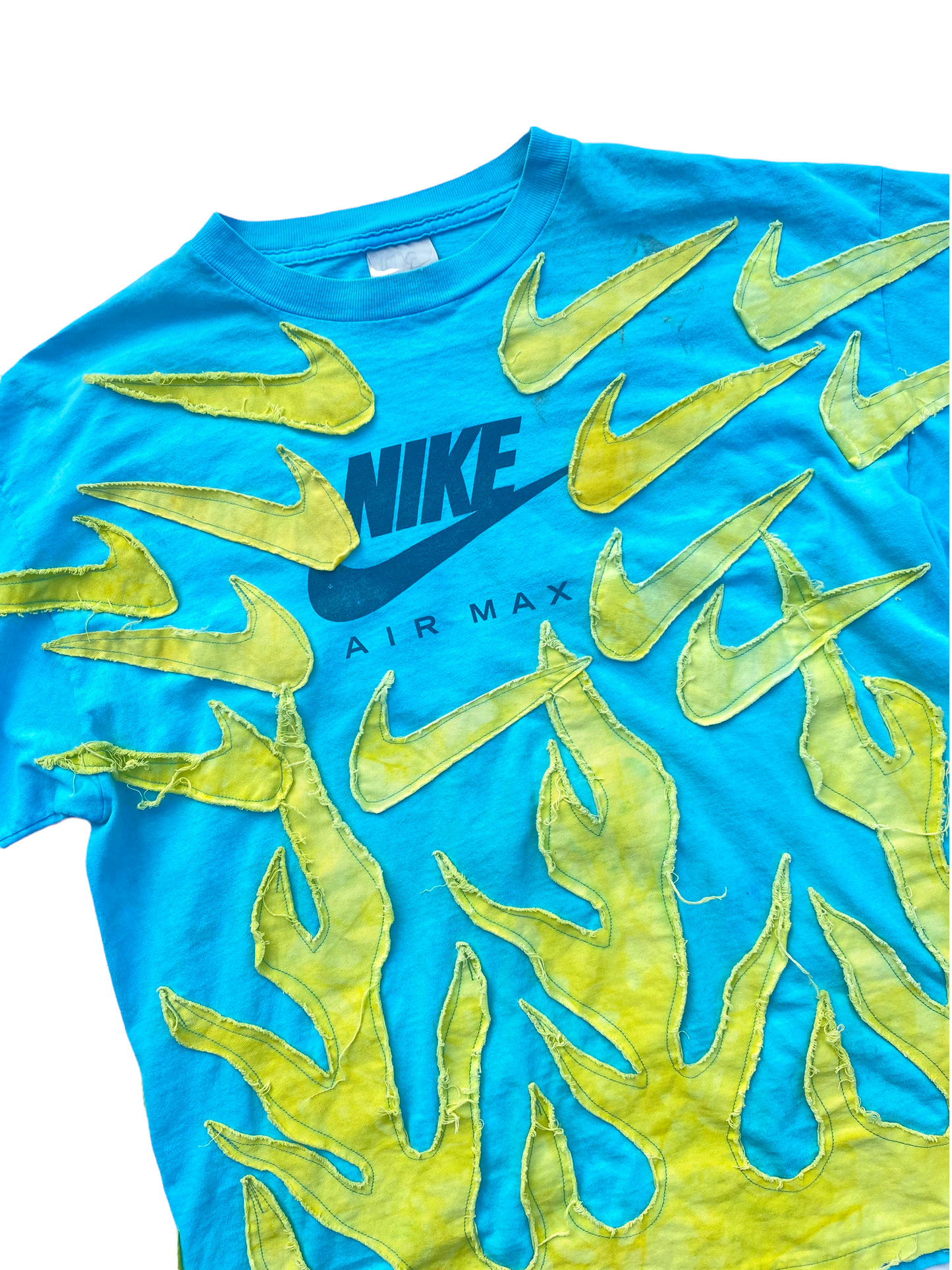 vtg nike yellow flame tee