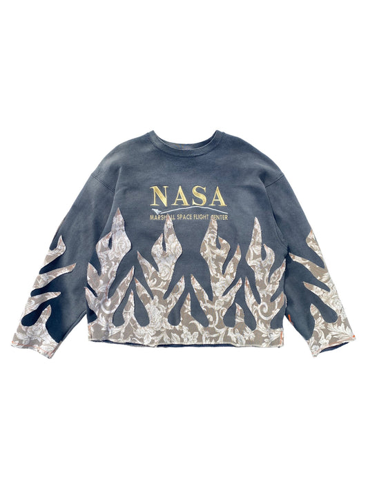 sunfaded NASA flame sweater
