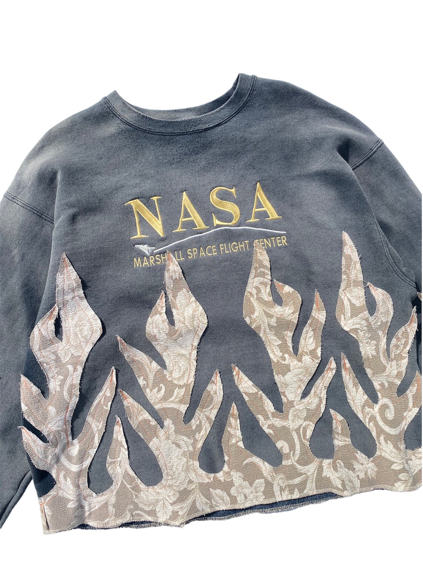 sunfaded NASA flame sweater