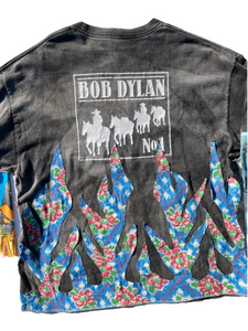 sunfaded bob dylan floral flame tee