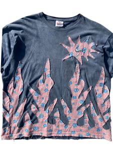 sunfaded nike floral flame tee