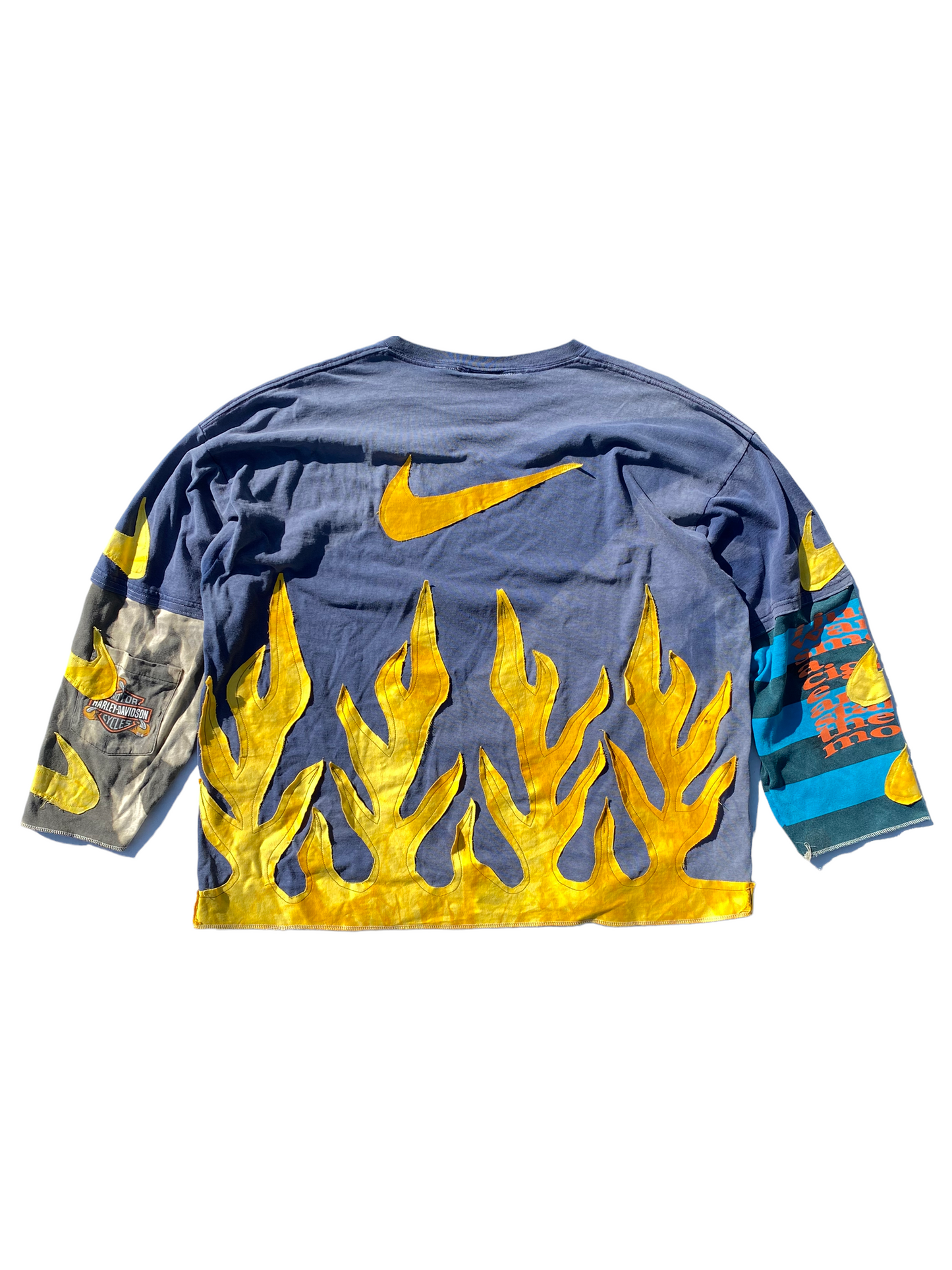 sunfaded yellow nike flame tee