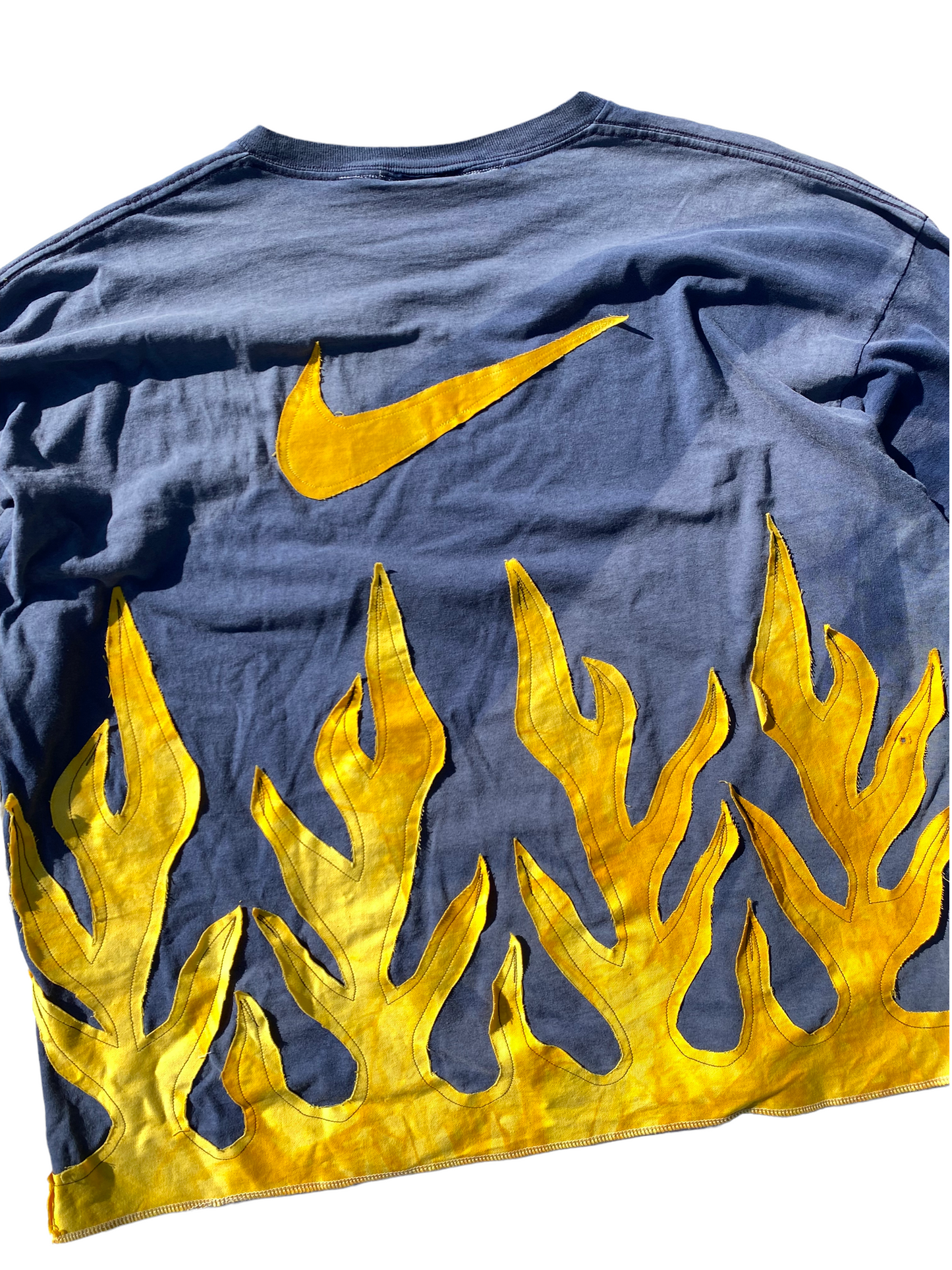 sunfaded yellow nike flame tee