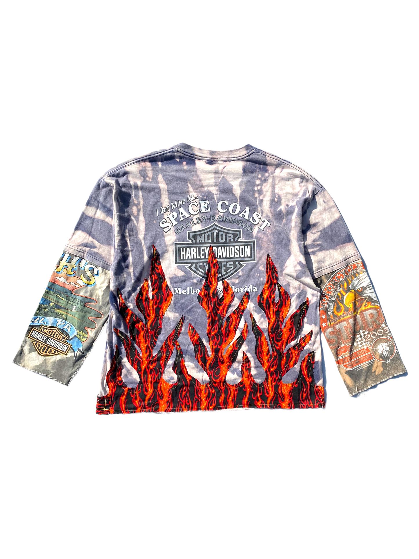 sunfaded harley davidson eagle flame tee