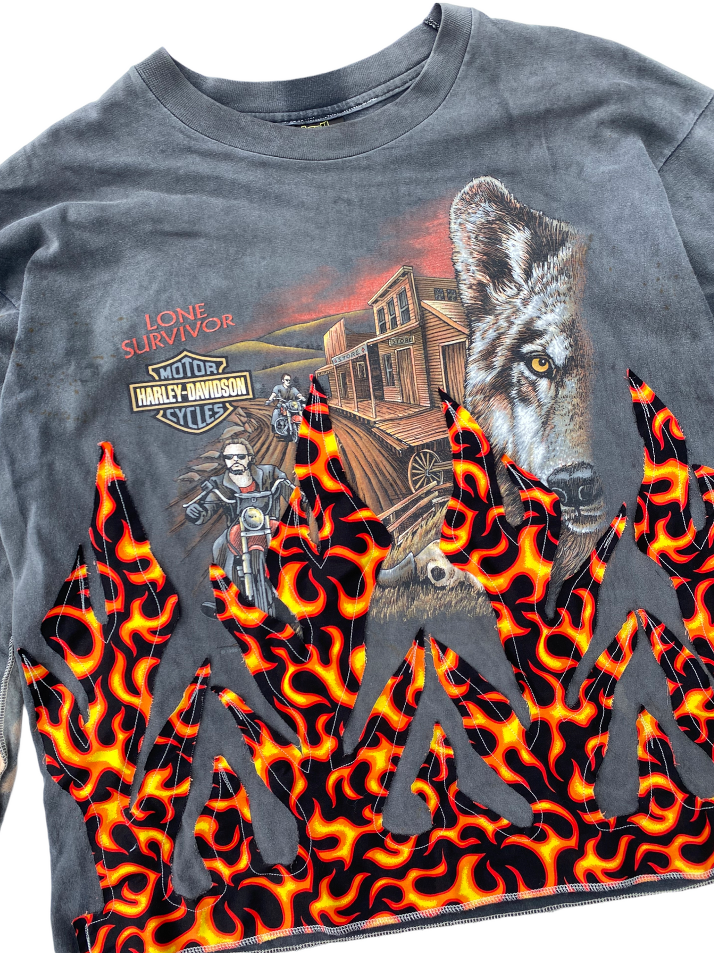 vtg harley davidson flame tee