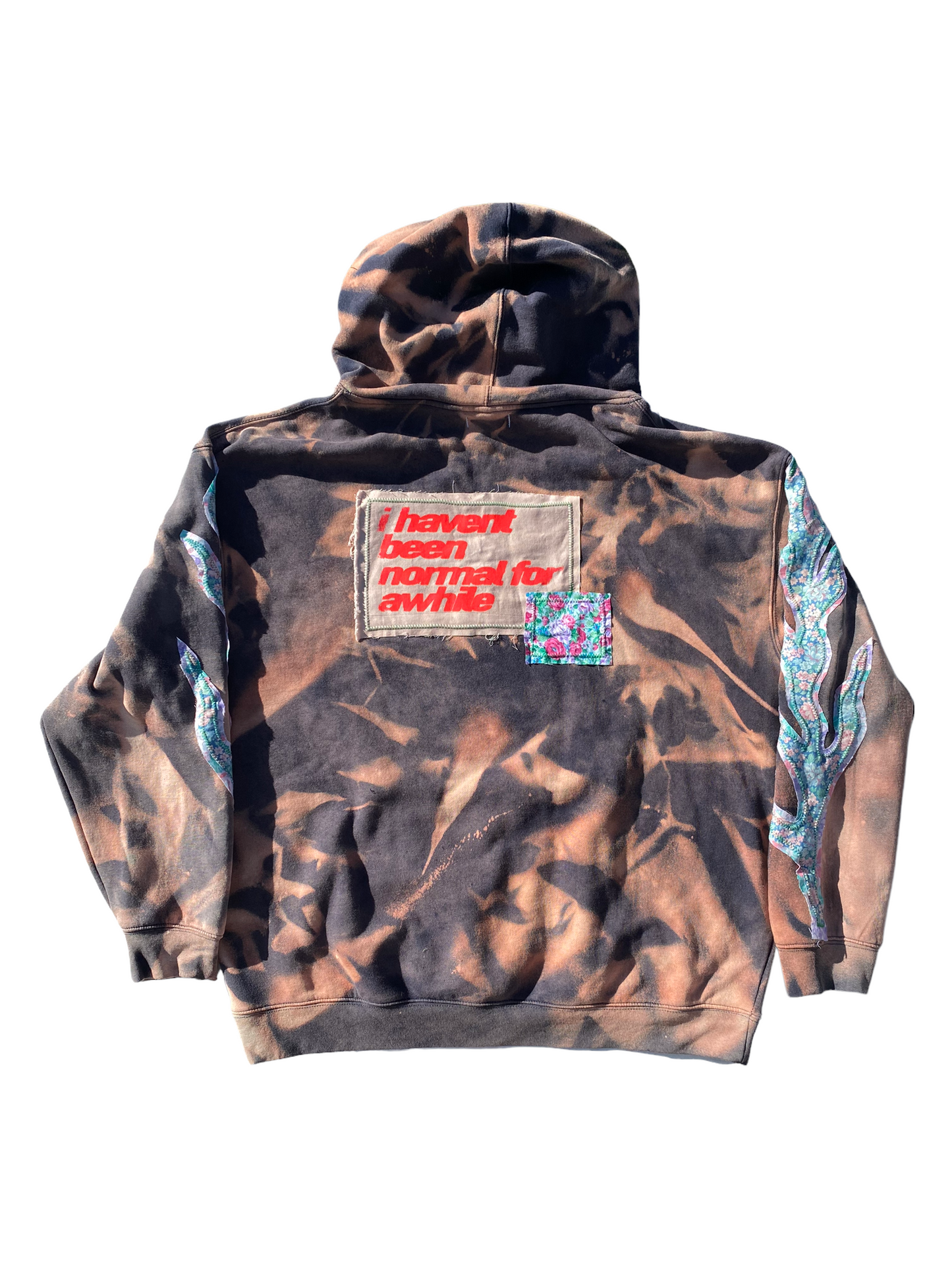 bleach dyed head hoodie